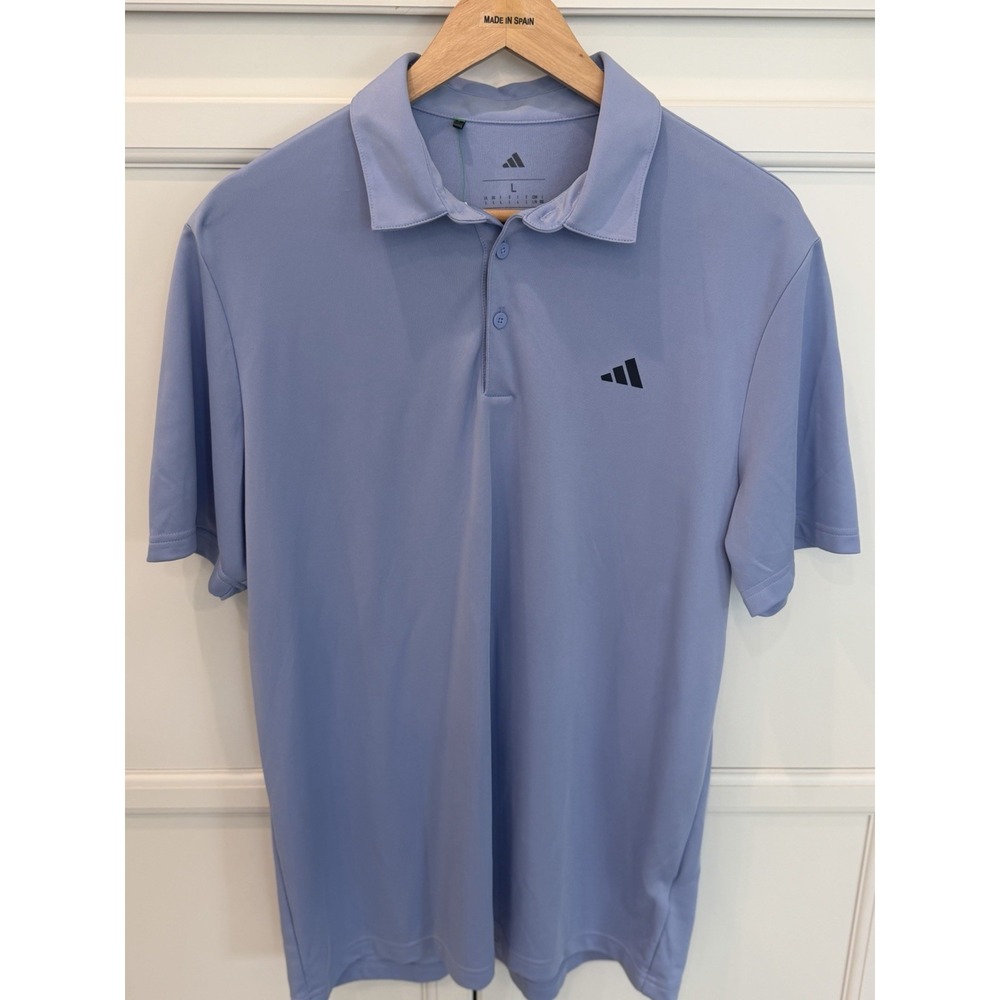 Adidas Polo Shirt Mens Large Periwinkle Golf Performance Lightweight Golfer